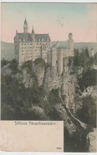 (75550) AK Hohenschwangau, Schloss Neuschwanstein 1908