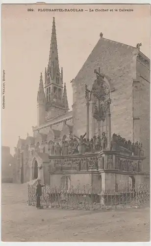 (75537) AK Plougastel Daoulas, Kirche, Kalvarienberg, Clocher, bis um 1905