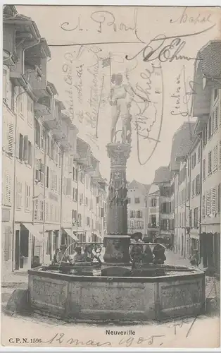 (75515) AK Neuveville, Bannerträgerbrunnen, Fontaines des Bannerets 1905