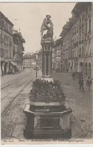 (75510) AK Bern, Simsonbrunnen, Gerechtigkeitsgasse, vor 1945