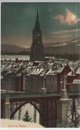 (75508) AK Bern, Stadtansicht mit Münster und Kornhausbrücke 1910