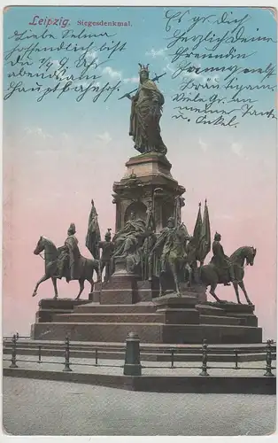 (75474) AK Leipzig, Siegesdenkmal 1912