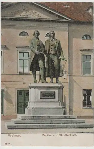 (75466) AK Weimar, Goethe Schiller Denkmal 1904