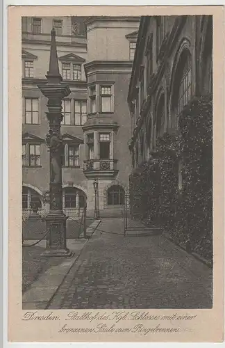 (75458) AK Dresden, Schloss, Stallhof, Ringstechsäule, vor 1945