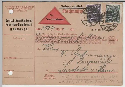 (75412) Nachnahme Postkarte, DR Deutsch-Amerikanische Petroleum Ges.