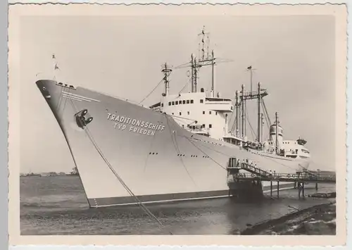 (75293) Foto AK Traditionsschiff "Typ Frieden" in Rostock Schmarl, 1993