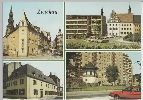 (75276) AK Zwickau, Mehrbildkarte 1989