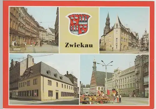 (75275) AK Zwickau, Mehrbildkarte 1988