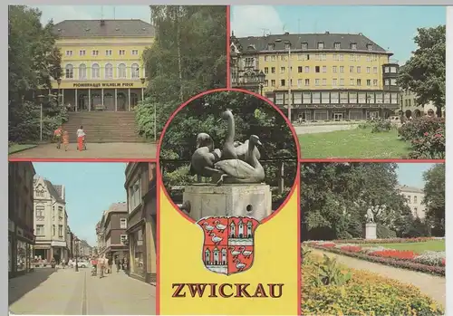 (75274) AK Zwickau, Mehrbildkarte 1987