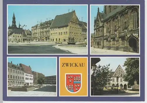 (75253) AK Zwickau, Mehrbildkarte 1989