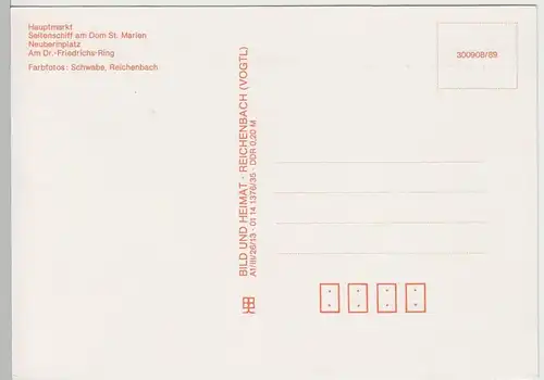 (75253) AK Zwickau, Mehrbildkarte 1989