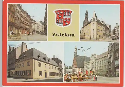 (75245) AK Zwickau, Mehrbildkarte 1989