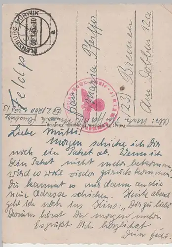 (75233) AK Mürwik, Marinenachrichtenschule, Feldpost 1945