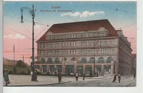 (75181) AK Krefeld, Hansahaus am Hauptbahnhof, vor 1920