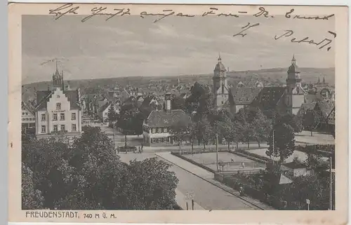 (75163) AK Freudenstadt, Teilansicht mit Postamt, Feldpost 1917