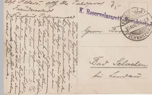 (75163) AK Freudenstadt, Teilansicht mit Postamt, Feldpost 1917