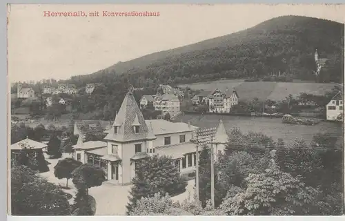 (75162) AK Herrenalb, Ansicht mit Konversationshaus, vor 1920