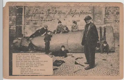 (75133) AK Trier, Domstein, mit Gedicht "Om Duhmstaan", 1919