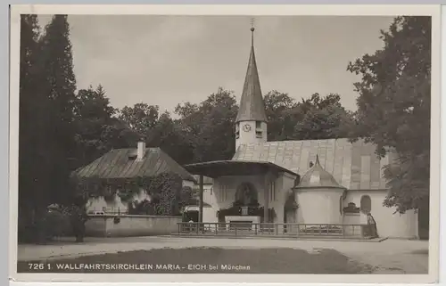 (75012) Foto AK Wallfahrtskirche Maria Eich bei München, 1935