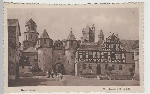 (74955) AK Braunfels, Marktplatz mit Schloss, vor 1945