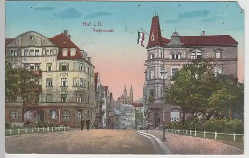 (74932) AK Hof i.B., Wörthstraße, Feldpost 1916