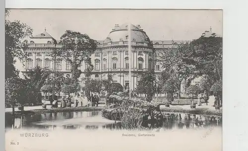 (74875) AK Würzburg, Residenz Gartenseite, um 1905