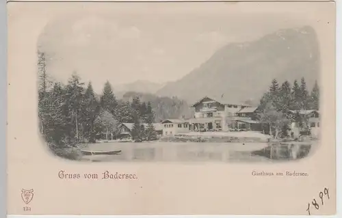 (74764) AK Gruss vom Badersee, 1899