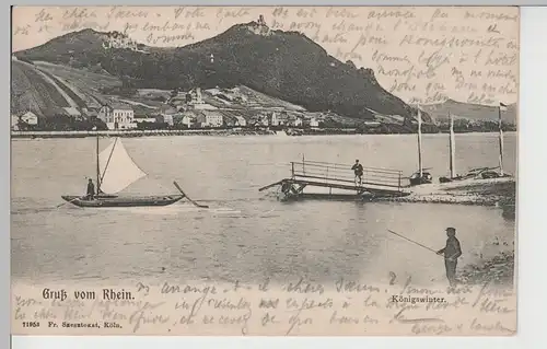 (74732) AK Gruß vom Rhein, Königswinter, 1904