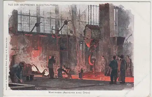(74713) Künstler AK Essen, Krupp'sche Gußstahlfabrik, Martinwerk, bis 1905