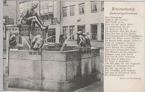 (74698) AK Braunschweig, Eulenspiegelbrunnen, vor 1920