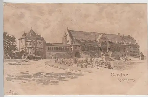 (74694) Künstler AK H. Thiele: Goslar, Kaiserhaus, bis 1905