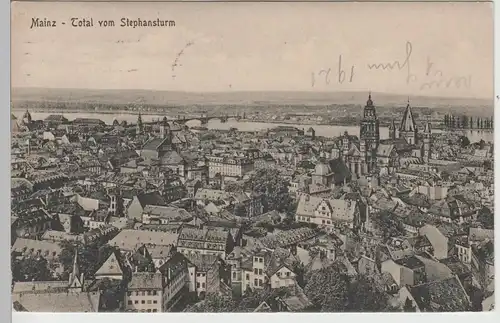 (74664) AK Mainz, Total vom Stephansturm, 1921