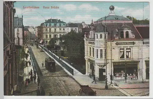 (74650) AK Saarbrücken, Neue Brücke, 1910