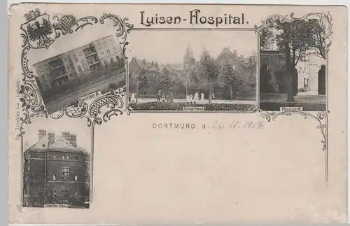 (74638) AK Dortmund, Luisen-Hospital, Mehrbildkarte 1907