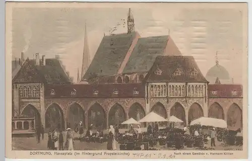 (74637) AK Dortmund, Hansaplatz, Gemälde v. Hermann Killian, 1911