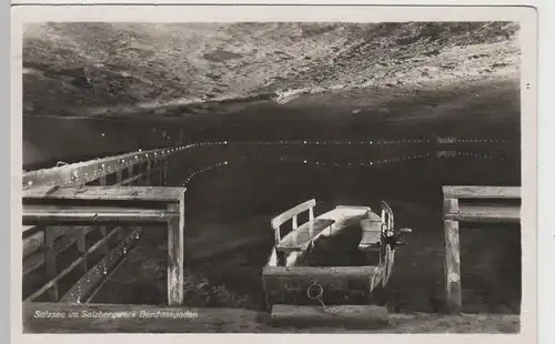 (74596) Foto AK Berchtesgaden, Salzsee im Salzbergwerk, 1934