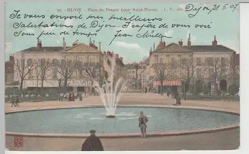 (74474) AK Dijon, Place du Peuple 1907