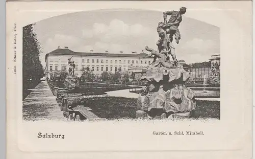 (74427) AK Salzburg, Garten und Schloss Mirabell, bis 1905