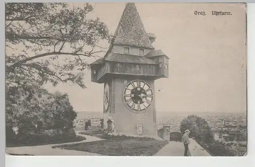 (74399) AK Graz, Uhrturm, Feldpost 1917