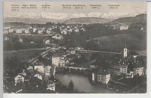 (74390) AK Bern, Obstbergquartier und Nydeckbrücken, 1917