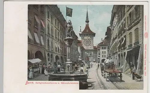 (74385) AK Bern, Zeitglockenturm und Bärenbrunnen, bis 1905