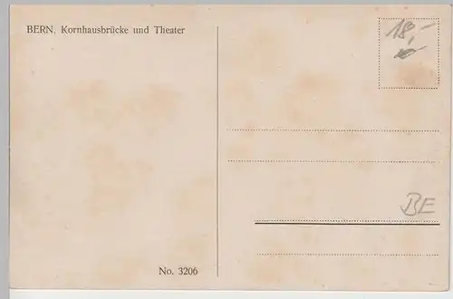 (74384) AK Bern, Kornhausbrücke und Theater, vor 1945