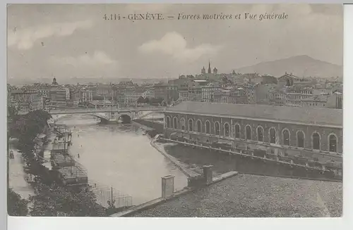 (74375) AK Genf, Genève, Forces motrices et Vue générale, vor 1945