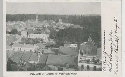 (74352) AK Neufchâtel-sur-Aisne, Gesamtansicht, Feldpostkarte 1917