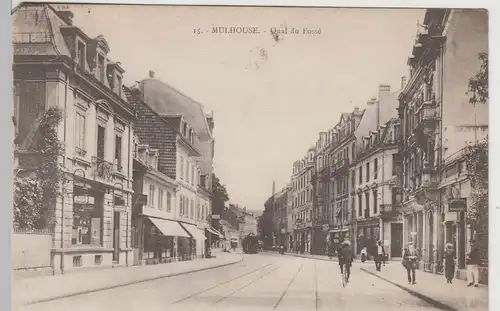 (74322) AK Mülhausen, Mulhouse, Quai du Fossé (frz. Karte), 1920