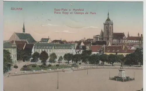 (74319) AK Colmar, Rapp-Platz und Marsfeld, 1913