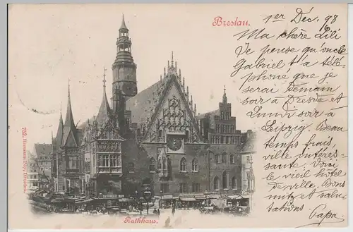 (74276) AK Breslau, Rathaus, 1898