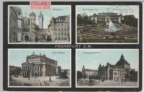 (74153) AK Frankfurt a.M., Mehrbildkarte 1908