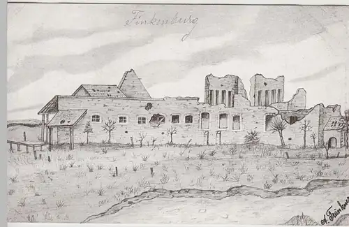 (73943) Künstler AK A. Tränkner, 1. WK, Flandern, zerstörtes Gebäude 1915