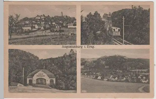 (73516) AK Augustusburg, Erzgeb., Mehrbild, Drahtseilbahn, vor 1945